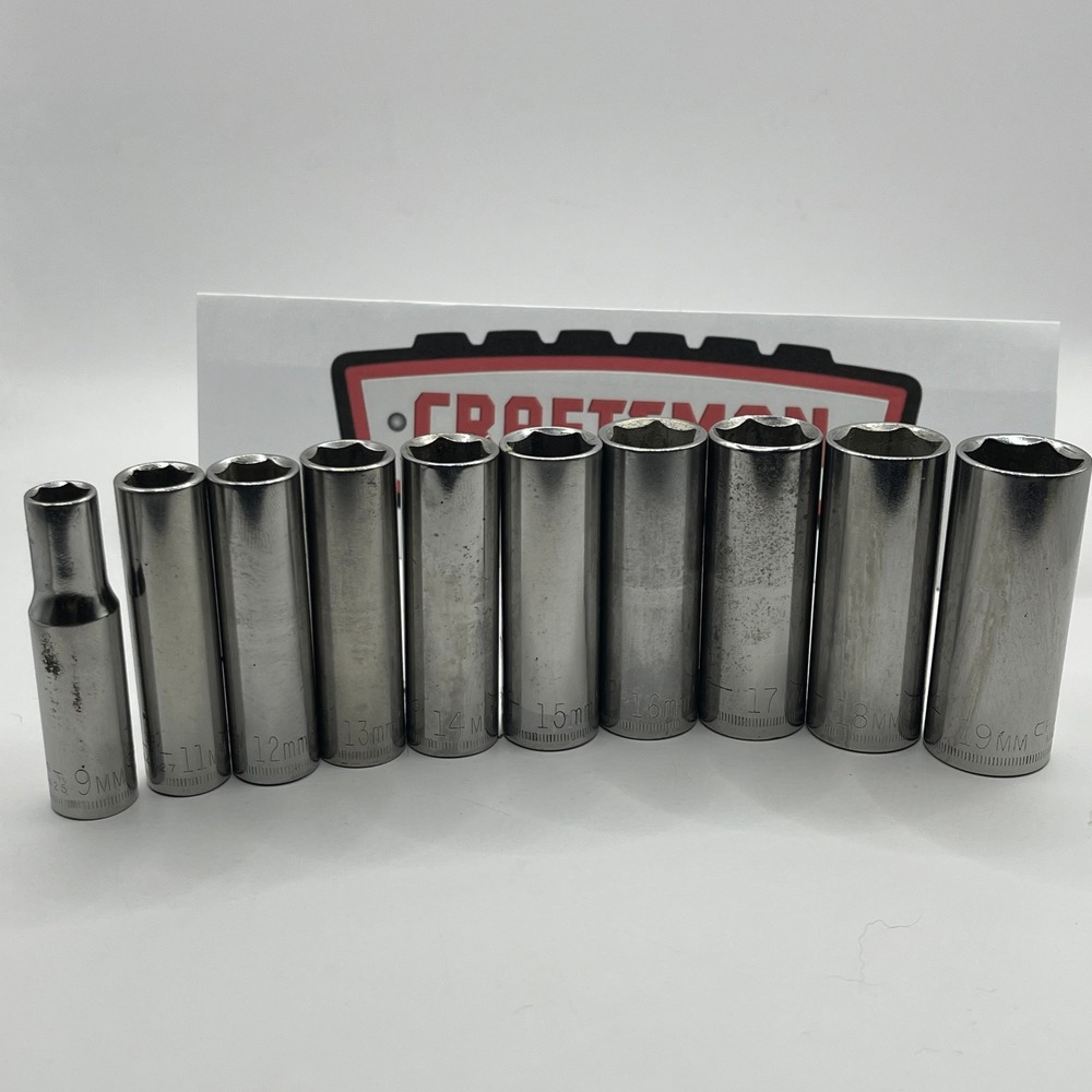 Craftsman G Series Metric Deep Socket Set 3/8 Drive 6-Point 9-19mm Made in USA